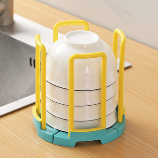 Kệ úp chén xếp gọn mini trụ đơn- 4 thanh chắn- kệ chén 4 chi