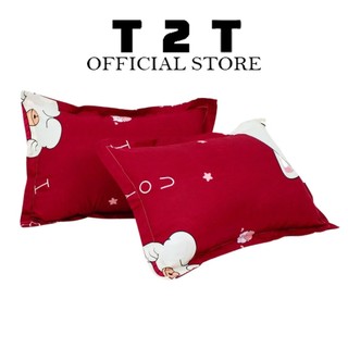Gối ngủ - Gối nằm vỏ gối cotton rột gối bông hạt T2T 45 cm x 65 cm có khóa
