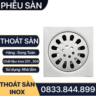 Hố ga thoát sàn inox, phễu sàn inox đúc 304 dày 15x15cm