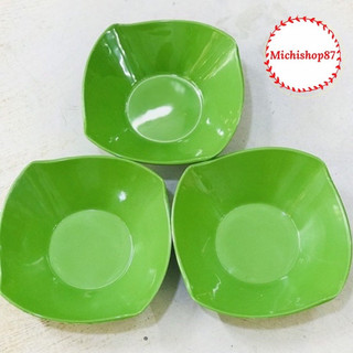 Bát Đựng Chè, Hoa Quả, Bát Nhựa Phíp Vuông Lượn Mẫu Mới Đựng Đồ Ăn Việt Nhật (6835)