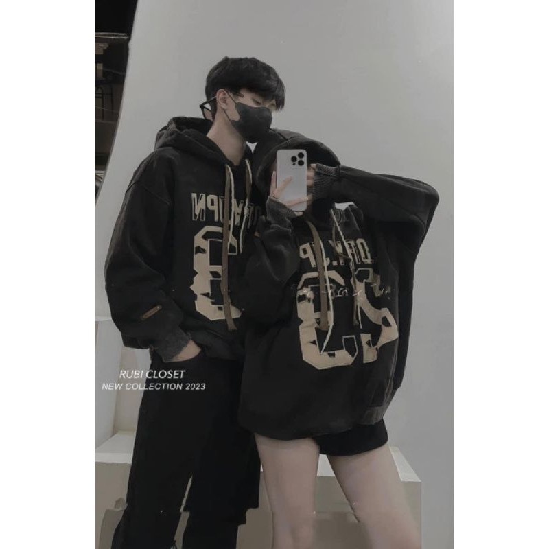 Áo Hoodie 23 nam nữ form rộng, áo nỉ mũ mùa đông unisex vải nỉ Tàu ép lông nhung dày dặn