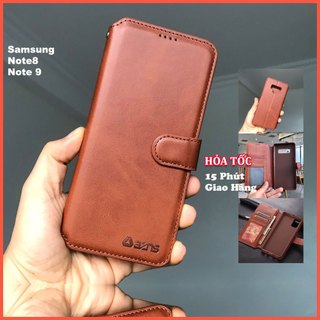 Bao da ốp lưng điện thoại samsung Note 8 Note 9 kèm ví chất da mịn mềm có kèm ví kẹp tiền - azns