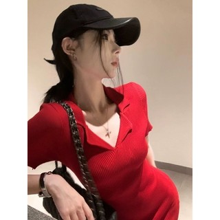 ( sẵn cốm)đầm len body cổ PoLo