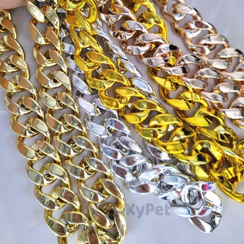 Dây chuyền xích nhựa mạ vàng sang chảnh cho chó mèo