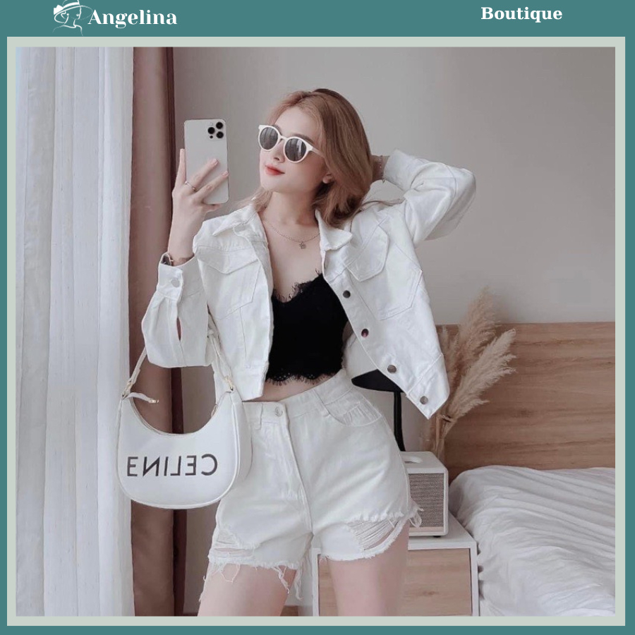 Quần short nữ chữ A quần đùi nữ Quần đùi Jean nữ quần short trắng quần đùi bò big size nữ quần jean nữ trắng Đen ngắn