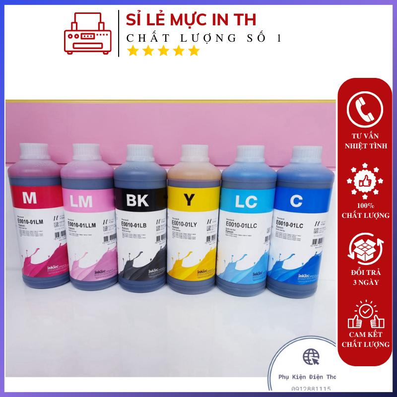 Mực In Epson, Mực Nước Inktec Hàn Quốc Dùng Cho Máy In Phun Màu Epson Loại 1 Lít