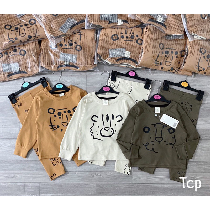 Sét 3b zip mèo méo meo tone nâu cho bé