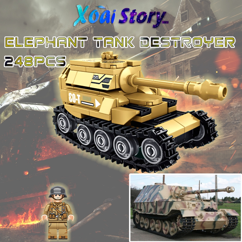Đồ chơi lắp ráp mô hình xe tăng Leopard kết hợp 4in1 Robot