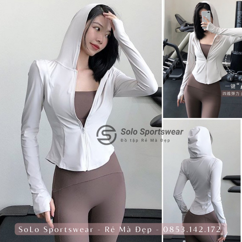 Áo Tập Gym Yoga Khoác Chống Nắng Ôm Body Dài Tay Thể Thao Nữ Khóa Kéo Thun Cực Mềm Tôn Dáng 𝙎𝙤𝙡𝙤 𝙎𝙥𝙤𝙧𝙩𝙨𝙬𝙚𝙖𝙧 2022