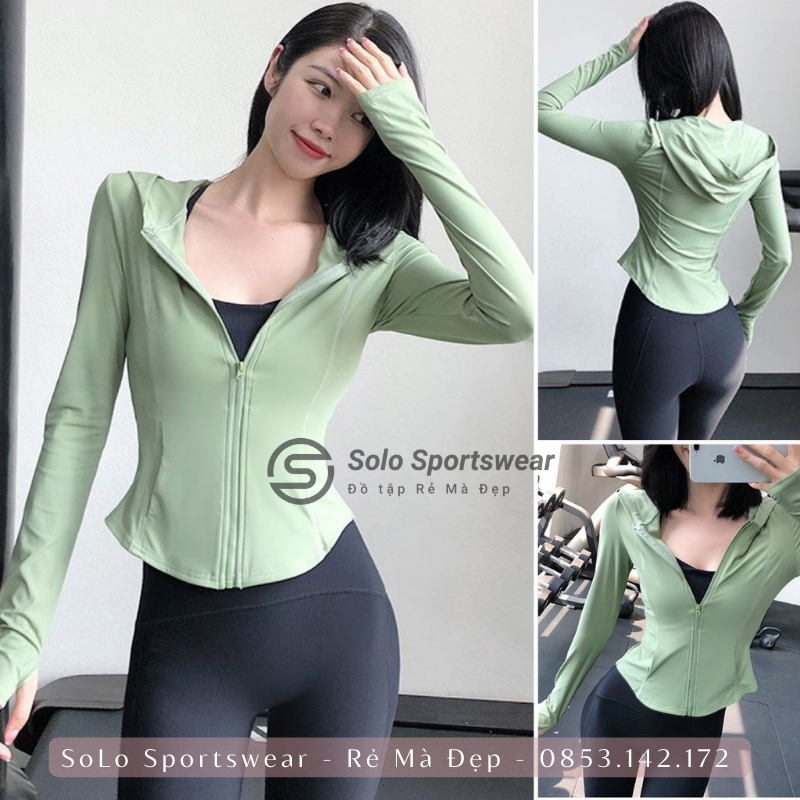 Áo Tập Gym Yoga Khoác Chống Nắng Ôm Body Dài Tay Thể Thao Nữ Khóa Kéo Thun Cực Mềm Tôn Dáng 𝙎𝙤𝙡𝙤 𝙎𝙥𝙤𝙧𝙩𝙨𝙬𝙚𝙖𝙧 2022