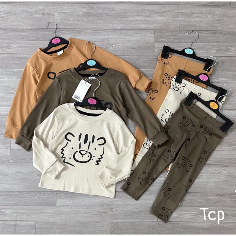 Sét 3b zip mèo méo meo tone nâu cho bé