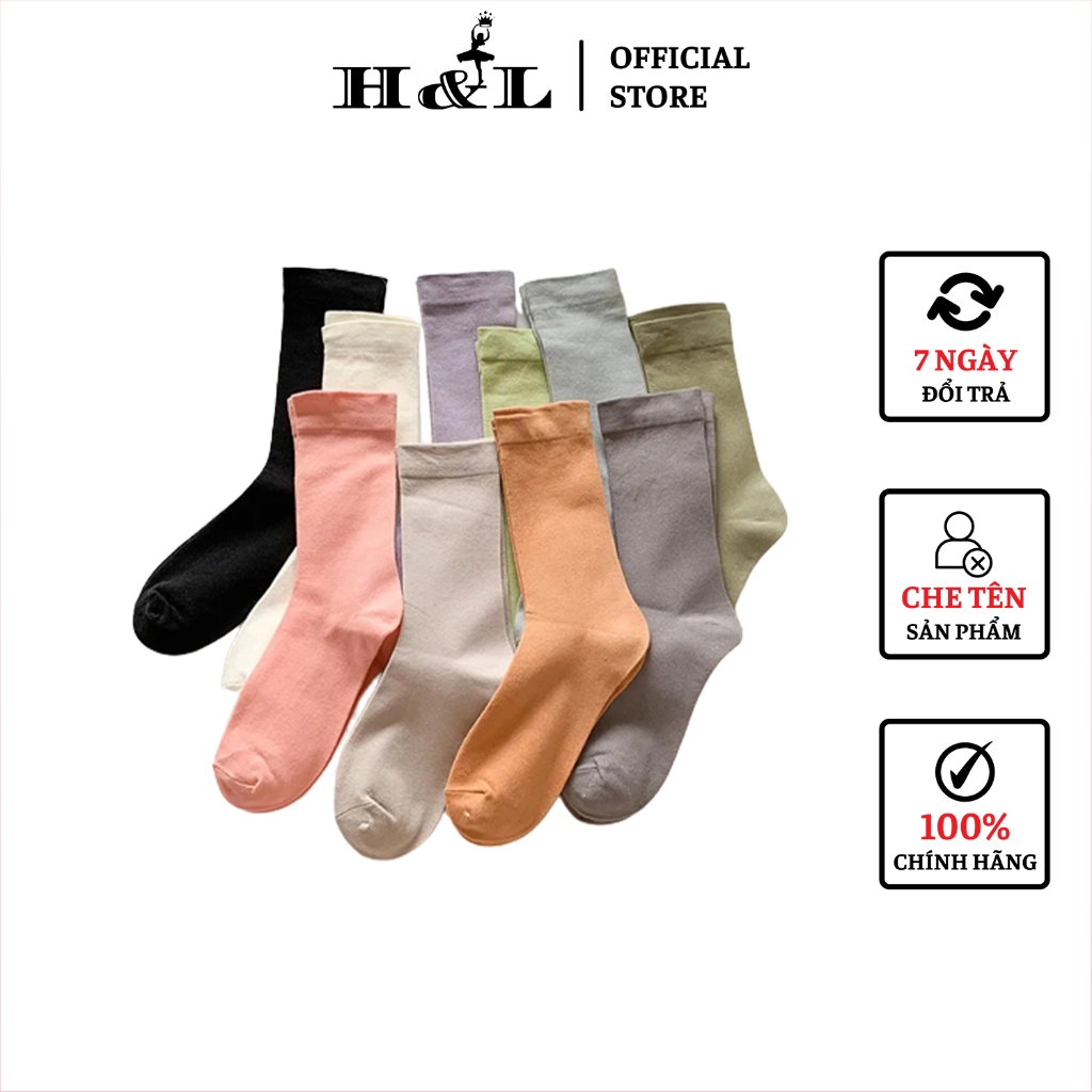 Tất cổ cao nữ cotton trơn mềm mại, co giãn 4 chiều ôm chân thoải mái HL BOUTIQUE T786