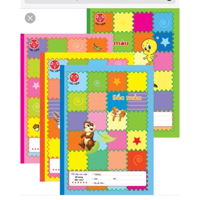 Combo 10 quyển vở 4 ô ly sắc màu new Hải Tiến, vở ô ly tiểu học chống lóa- kittycute