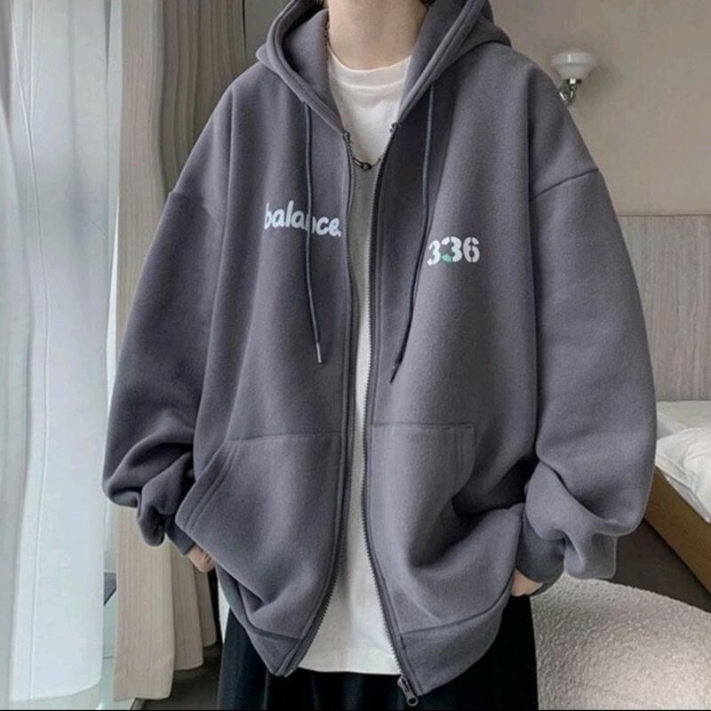 Áo khoác nỉ khoá zip chất nỉ chân cua in số Balance 336 - Áo hoodie zip unisex nam nữ from rộng mũ to 2 lớp VIETCEN