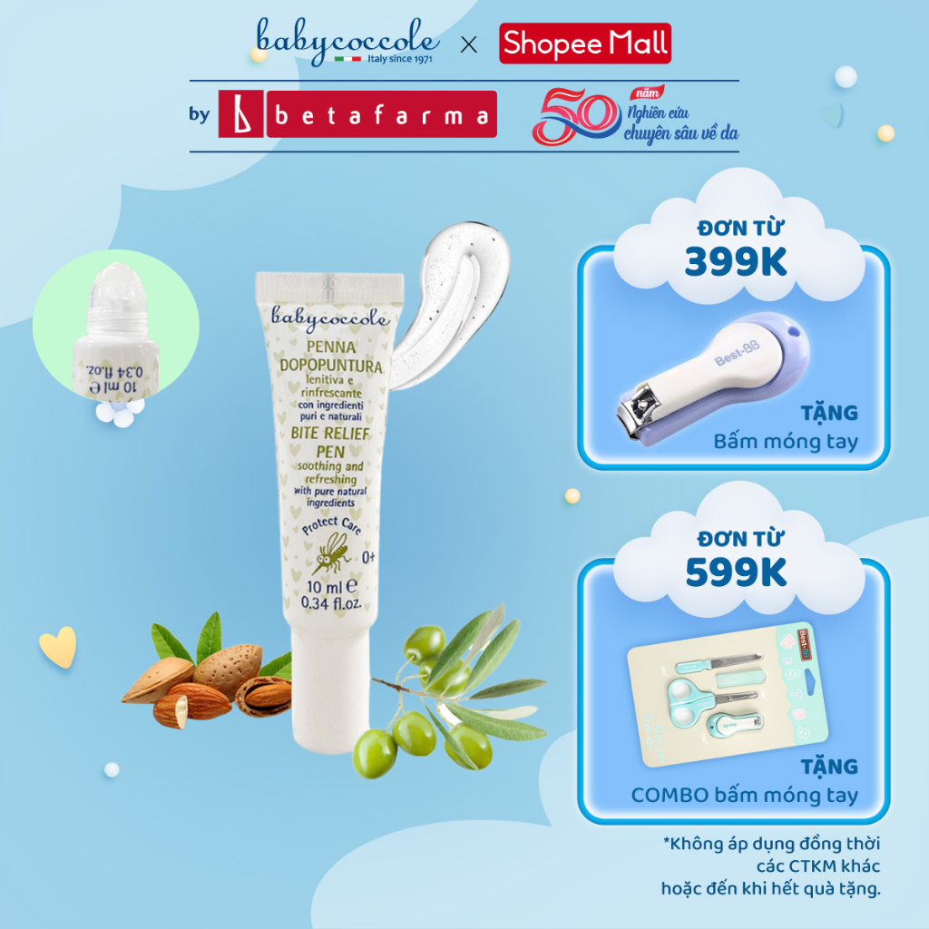 Bút Chấm Muỗi Babycoccole 0M+ lăn bôi vết muỗi đốt & côn trùng cắn cho bé và cả gia đình 10ml