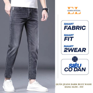 Quần jean nam đen cao cấp ELMEN, quần jeans nam dáng đứng chất bò co dãn 4 chiều cực đẹp from skinmy Hottrend 2023