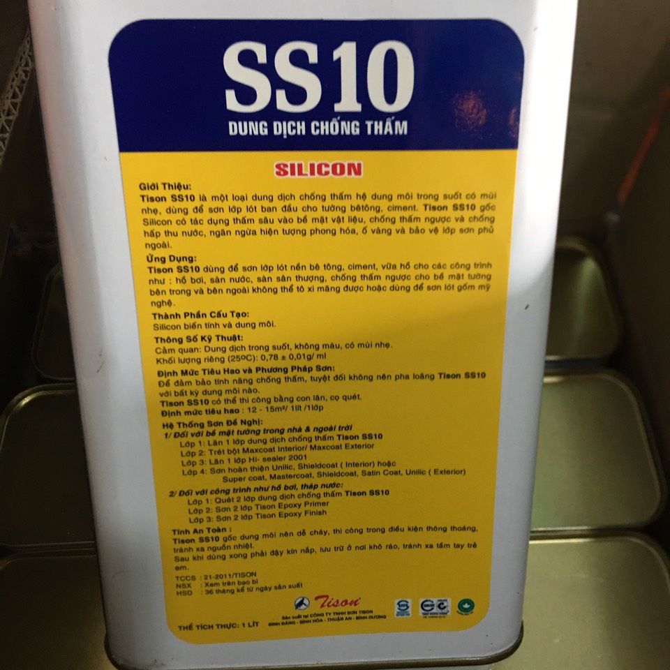 Dung Dịch Chất chống thấm Tison SS10  tiêu chuẩn Nhật Bản chống dột trong và ngoài