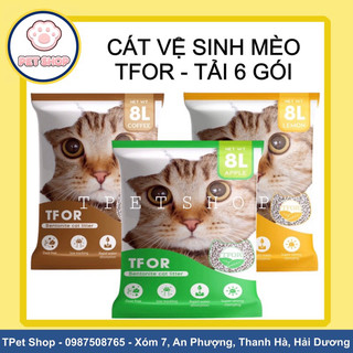 Cát vệ sinh cho mèo tfor bentonite túi 8l. cát mèo tfor đất sét khử mùi và vón tốt cho mèo.