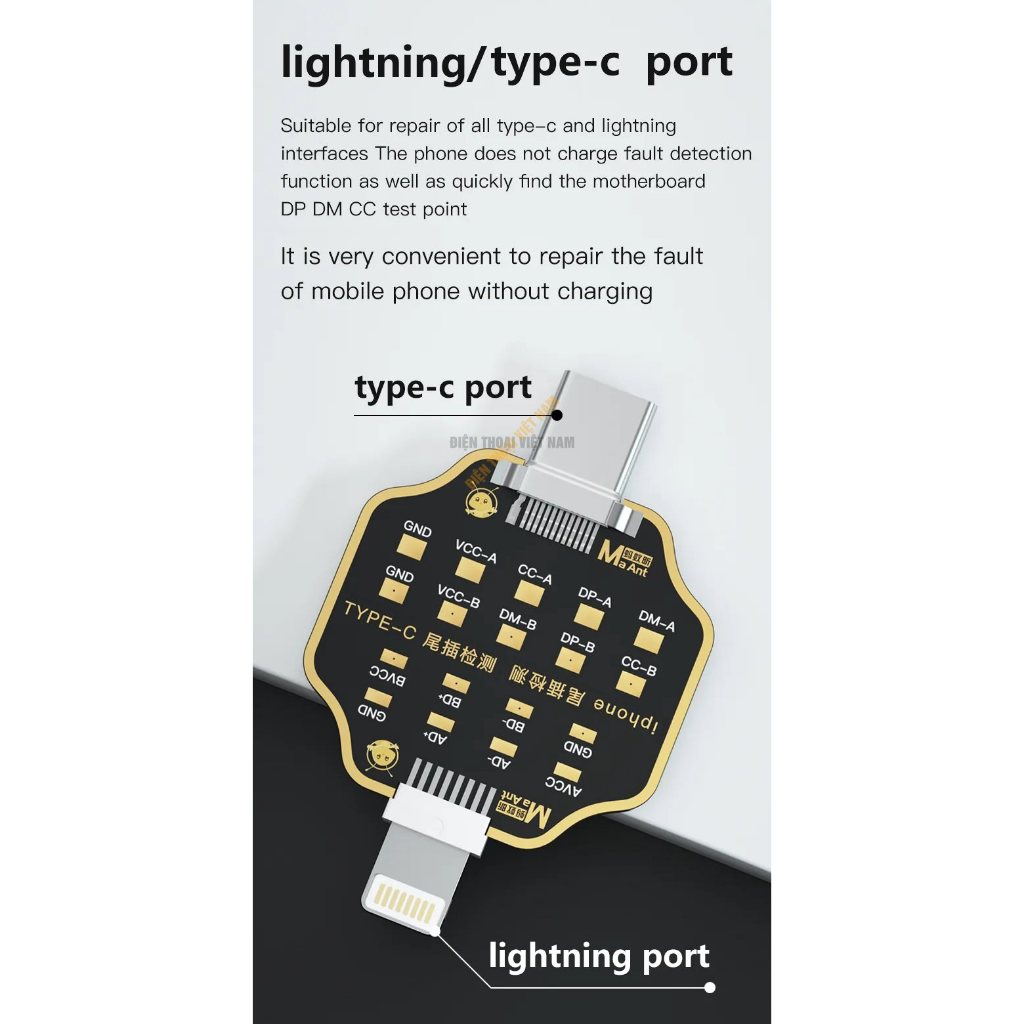 Đế Test sửa sạc điện thoại MaAnt đa năng