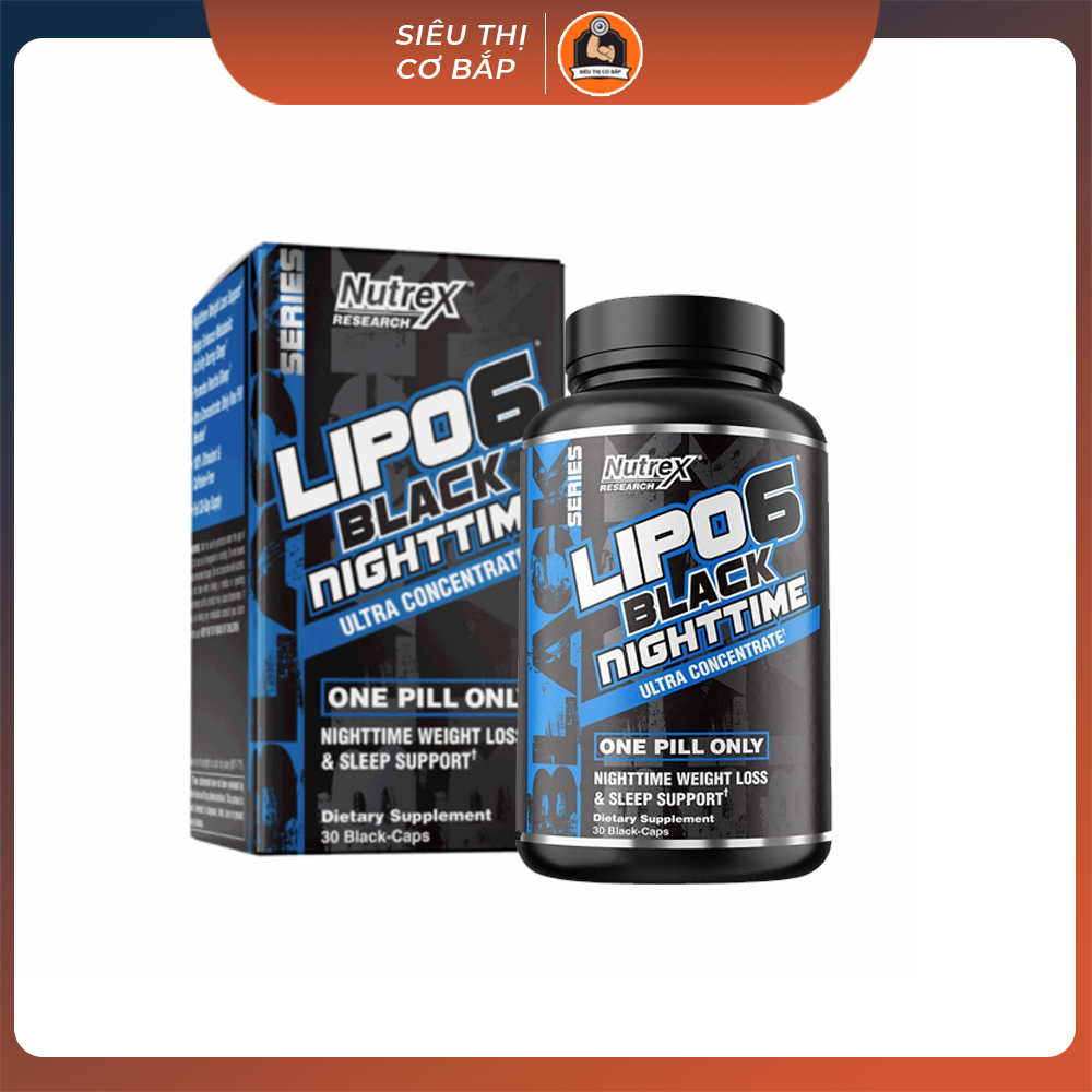 NUTREX LIPO 6 BLACK NIGHTTIME 30 VIÊN - Hỗ Trợ Đốt chất béo Trong Giấc Ngủ