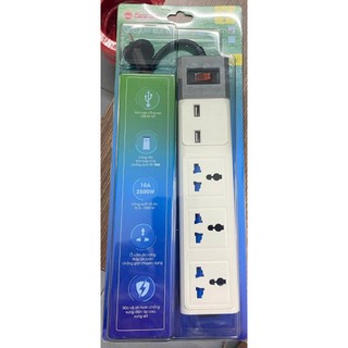 Ổ cắm rạng đông oc02.usb 3c/5m/10a, 3c/3m/10a