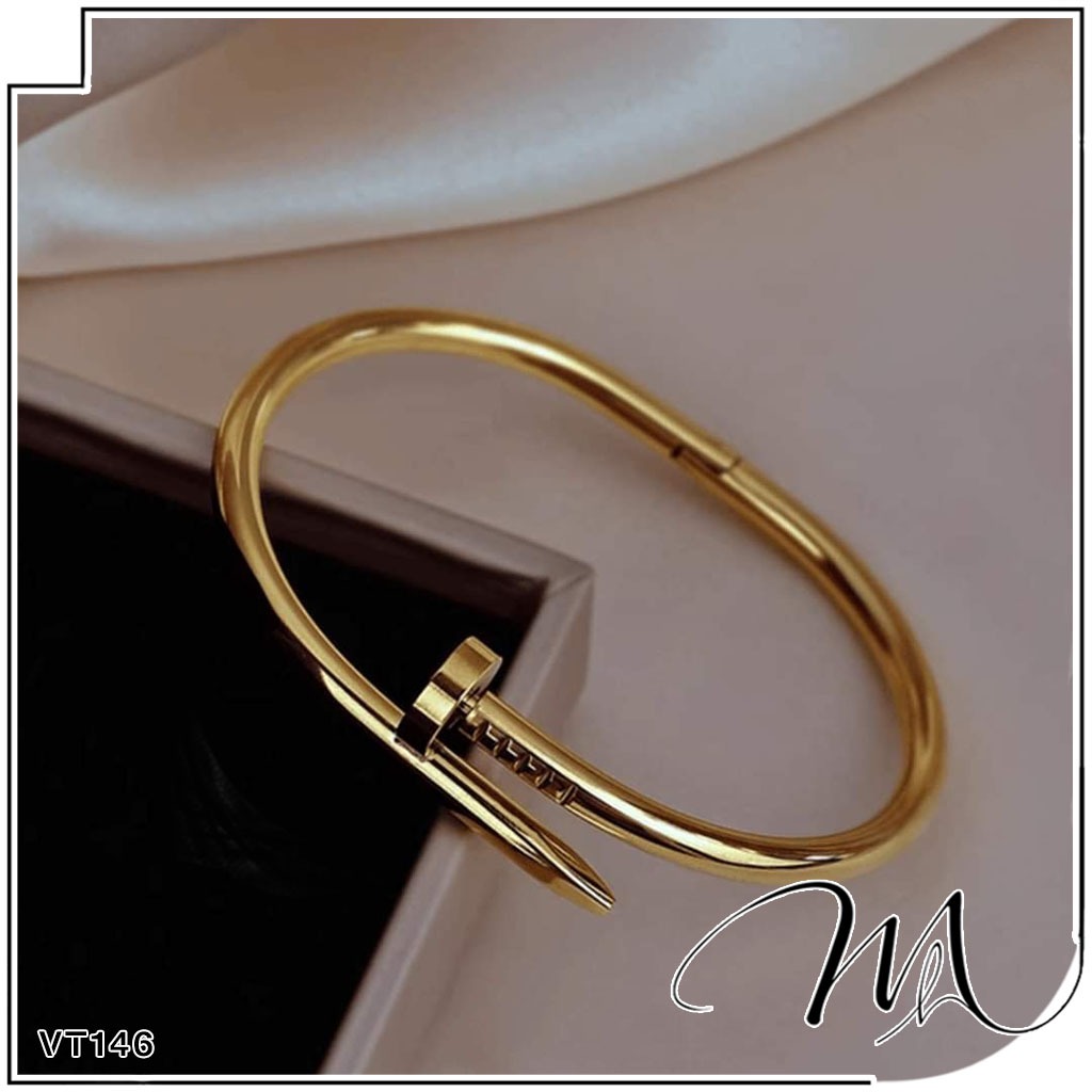 Vòng tay nam nữ Titan hình cây đinh đính đá trắng cá tính - Măng’s House VT146