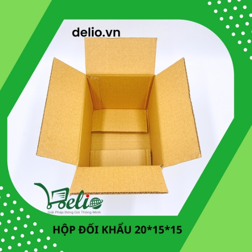 Combo 20 Hộp giấy carton KT 20x15x15 đóng hàng, gói hàng, giá tốt,  - DELIO