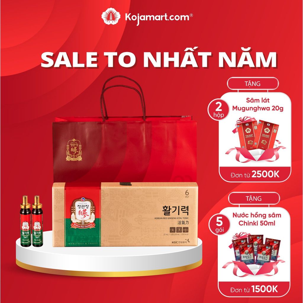 Nước Hồng Sâm KGC Cheong Kwan Jang Vital Tonic Hàn Quốc 20ml x 10 ống