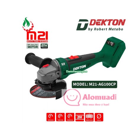 Máy mài pin Dekton M21-AG100CP ( 100mm ) 21V body công tắc trượt trên (Máy)
