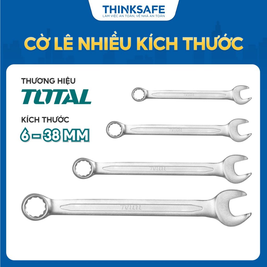 Cờ lê vòng miệng Total TCSPA061 TCSPA381 kích thước 6mm đến 38mm Cờ lê đa năng chính hãng - Thinksafe