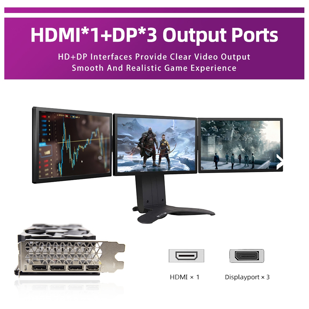 AISURIX Card màn hình VGA RX 580 8GB 100% New AMD GDDR5 PC Gaming Black Myth Wukong | BigBuy360 - bigbuy360.vn