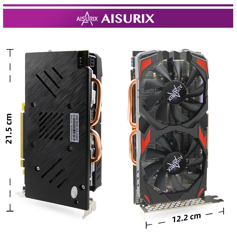 AISURIX Card màn hình VGA RX 580 8GB 100% New AMD GDDR5 PC Gaming Black Myth Wukong | BigBuy360 - bigbuy360.vn