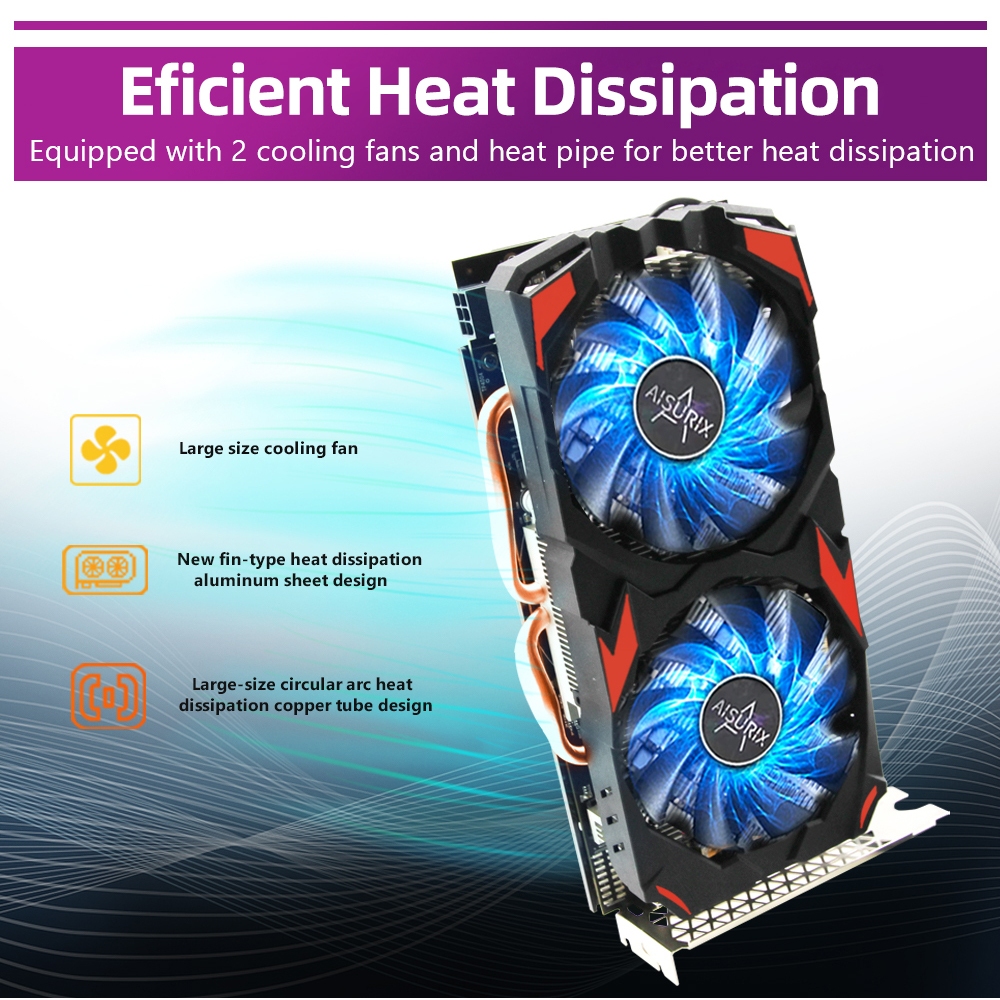 AISURIX Card màn hình VGA RX 580 8GB 100% New AMD GDDR5 PC Gaming Black Myth Wukong | BigBuy360 - bigbuy360.vn