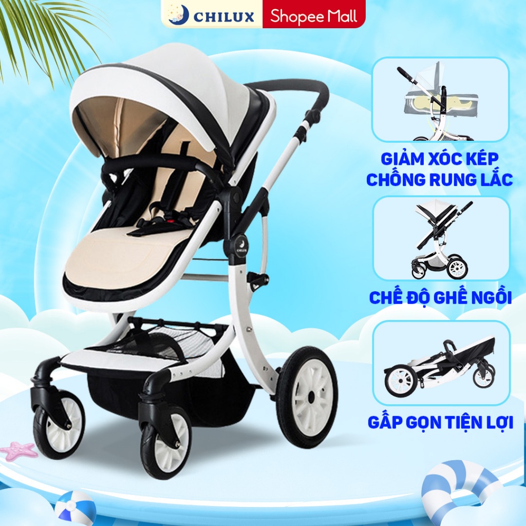 Xe đẩy nôi cao cấp Chilux S1.9 - Đa năng tiện lợi cho bé, bảo hành 3 năm chính hãng