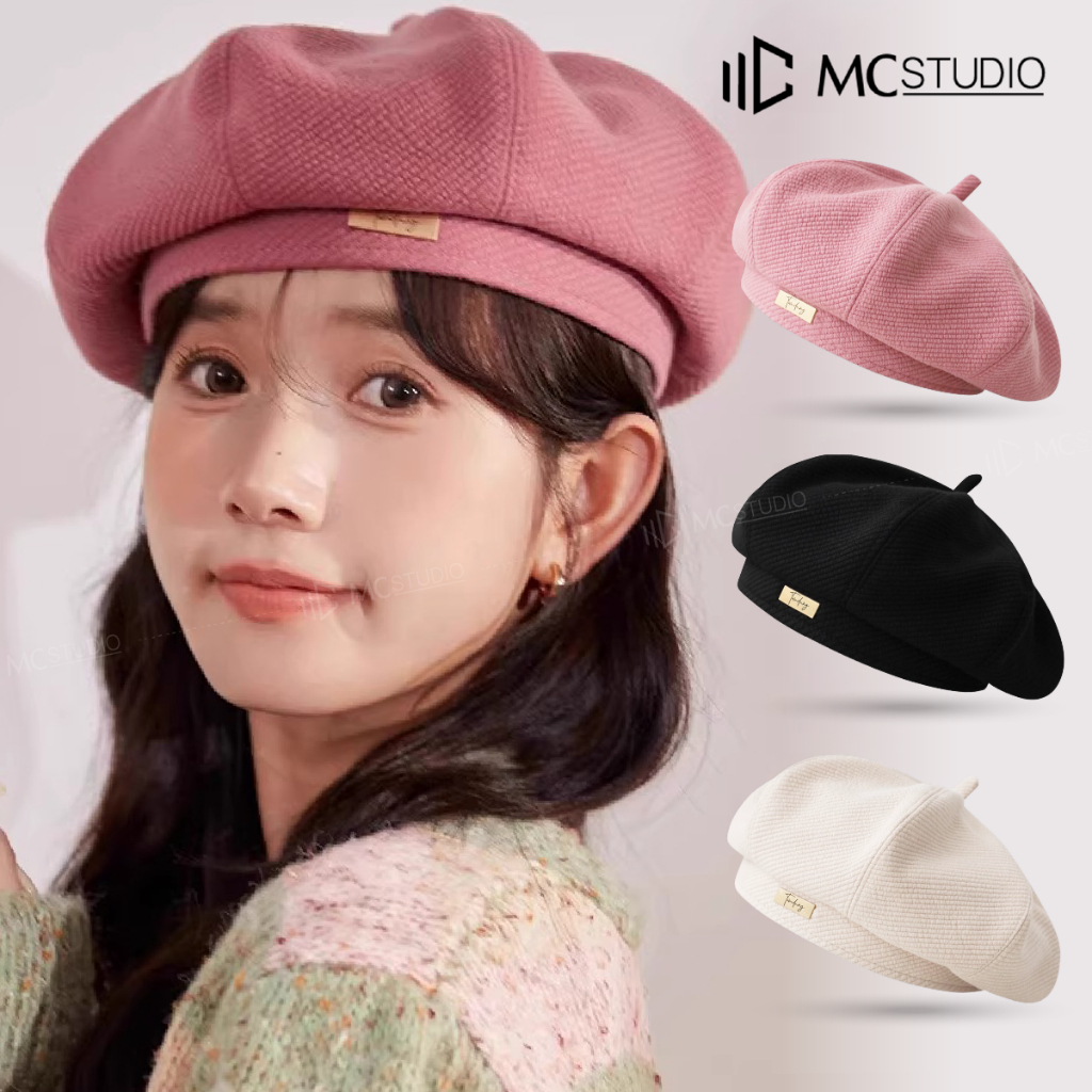 Nón Nồi Beret Chất Dỉ Dạ Tag TWND JBR20 MC STUDIO Mũ Nồi Bí Logo Inox Cao Cấp Phong Cách Vintage