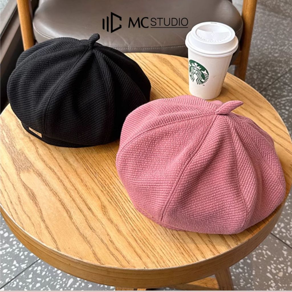 Nón Nồi Beret Chất Dỉ Dạ Tag TWND JBR20 MC STUDIO Mũ Nồi Bí Logo Inox Cao Cấp Phong Cách Vintage