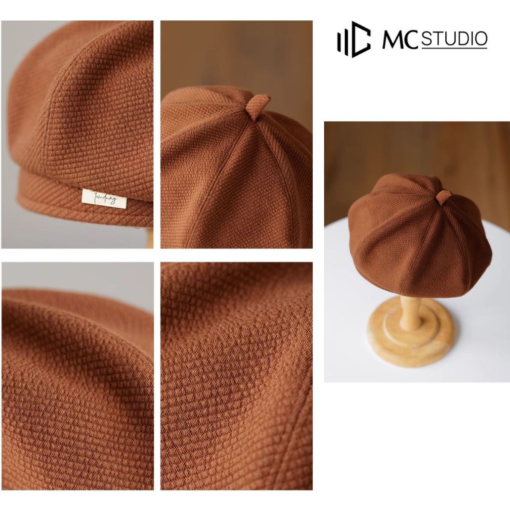 Nón Nồi Beret Chất Dỉ Dạ Tag TWND JBR20 MC STUDIO Mũ Nồi Bí Logo Inox Cao Cấp Phong Cách Vintage