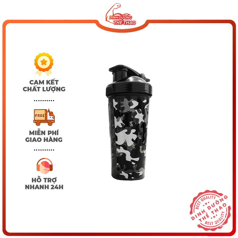 Bình Nước shaker Camo 800ml Nhựa BPA Free - An Toàn Cho Người Dùng