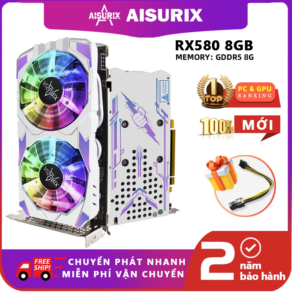 AISURIX RGB Card màn hình VGA RX 580 8GB Colorful AMD GPU GDDR5 256Bit PC Gaming | BigBuy360 - bigbuy360.vn
