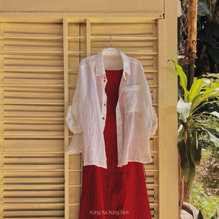 | 0303 studio | áo khoác dáng rộng linen tơ - dòng Thong Dong