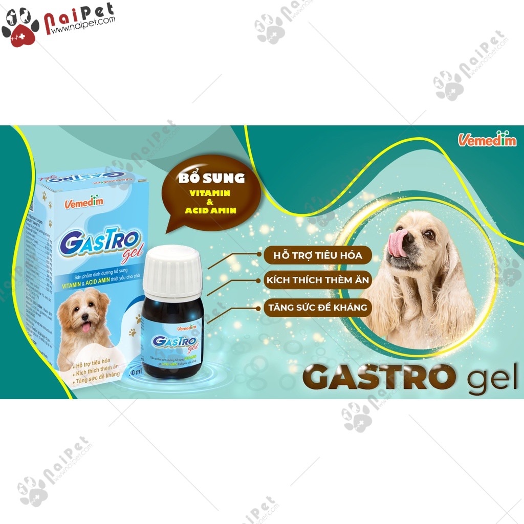 Gel Bổ Sung Vitamin Acid Amin Kích Thích Thèm Ăn Cho Chó Gastro Gel Vemedim 30ml