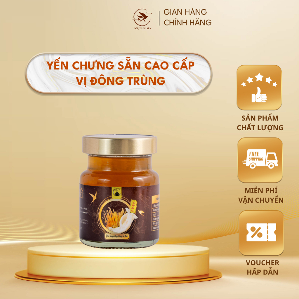 [Ngự Cung Yến] Tổ Yến Sào Chưng Sẵn Nguyên Chất Ngự Cung Yến - hộp 70ml - Hộp giấy