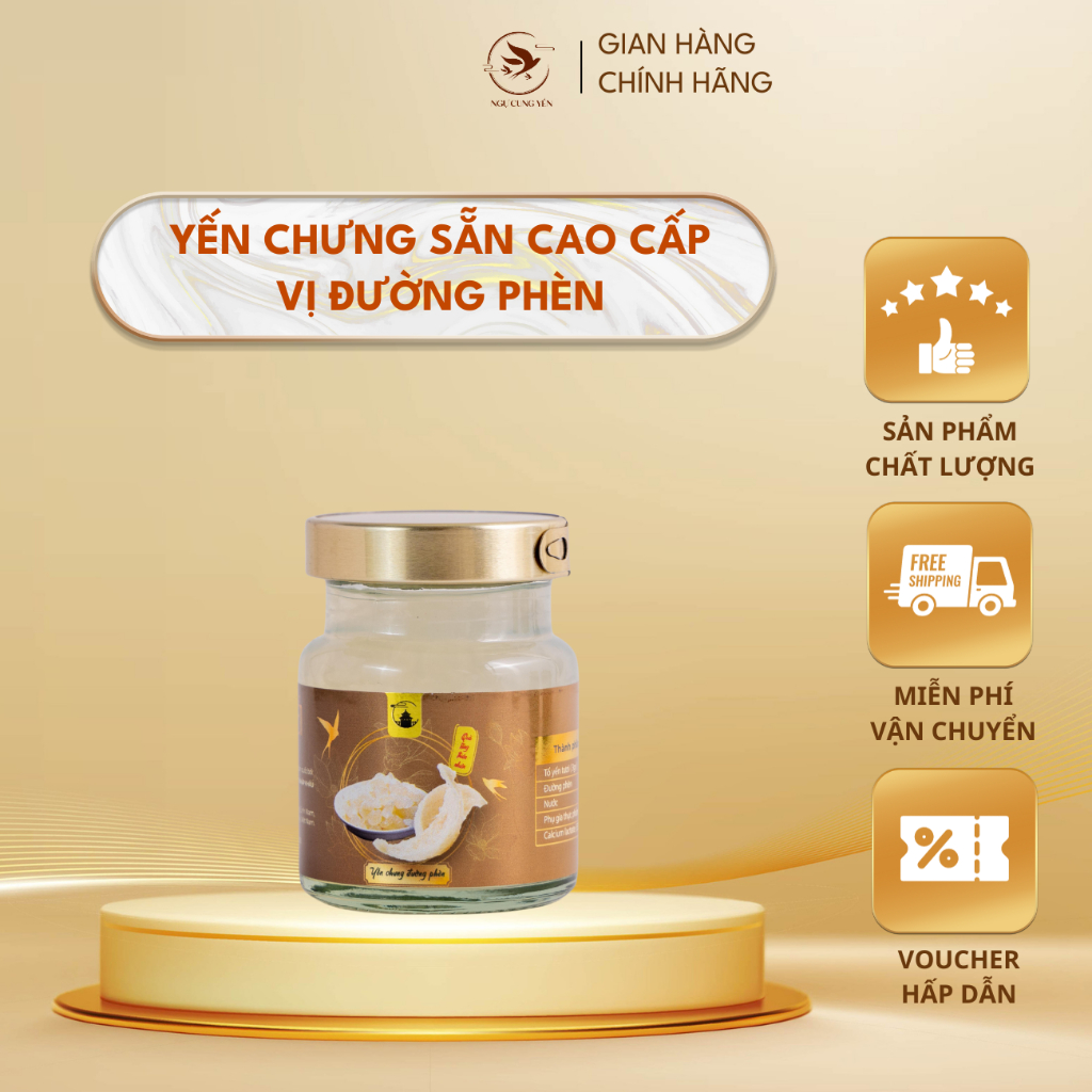 [Ngự Cung Yến] Tổ Yến Sào Chưng Sẵn Nguyên Chất Ngự Cung Yến - hộp 70ml - Hộp giấy