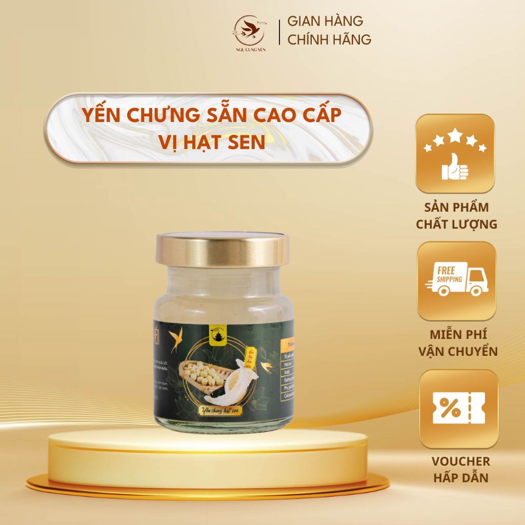 [Ngự Cung Yến] Tổ Yến Sào Chưng Sẵn Nguyên Chất Ngự Cung Yến - hộp 70ml - Hộp giấy