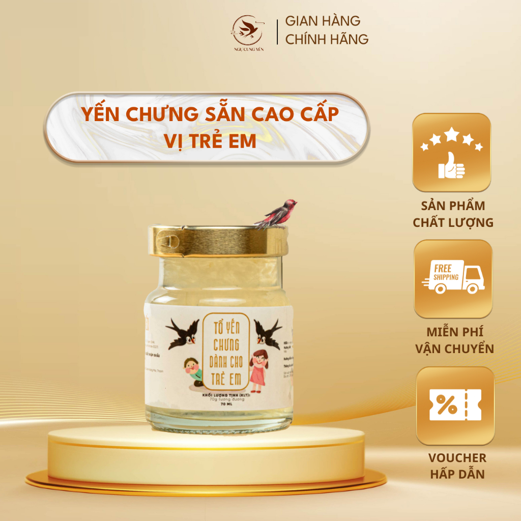 [Ngự Cung Yến] Tổ Yến Sào Chưng Sẵn Nguyên Chất Ngự Cung Yến - hộp 70ml - Hộp giấy