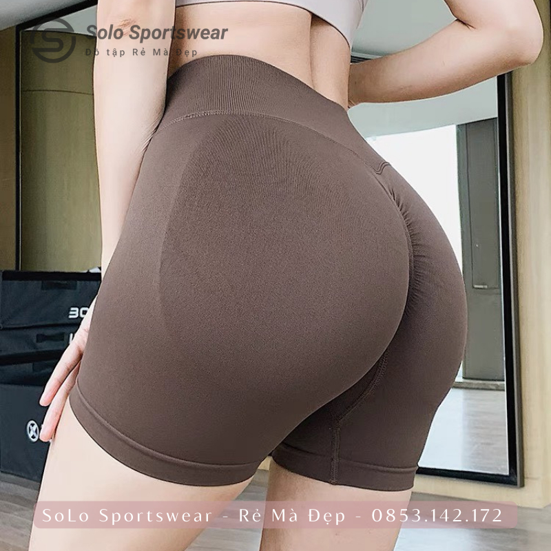 Quần Gym Yoga Biker Short Legging Đùi CHUN MÔNG Thun Dệt Co Giãn Cạp Cao Siêu Mềm Thoáng Tôn Dáng 𝙎𝙤𝙡𝙤 𝙎𝙥𝙤𝙧𝙩𝙨𝙬𝙚𝙖𝙧 100