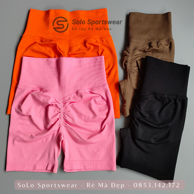 Quần Gym Yoga Biker Short Legging Đùi CHUN MÔNG Thun Dệt Co Giãn Cạp Cao Siêu Mềm Thoáng Tôn Dáng 𝙎𝙤𝙡𝙤 𝙎𝙥𝙤𝙧𝙩𝙨𝙬𝙚𝙖𝙧 100