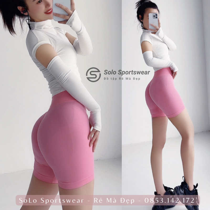 Quần Gym Yoga Biker Short Legging Đùi CHUN MÔNG Thun Dệt Co Giãn Cạp Cao Siêu Mềm Thoáng Tôn Dáng 𝙎𝙤𝙡𝙤 𝙎𝙥𝙤𝙧𝙩𝙨𝙬𝙚𝙖𝙧 100