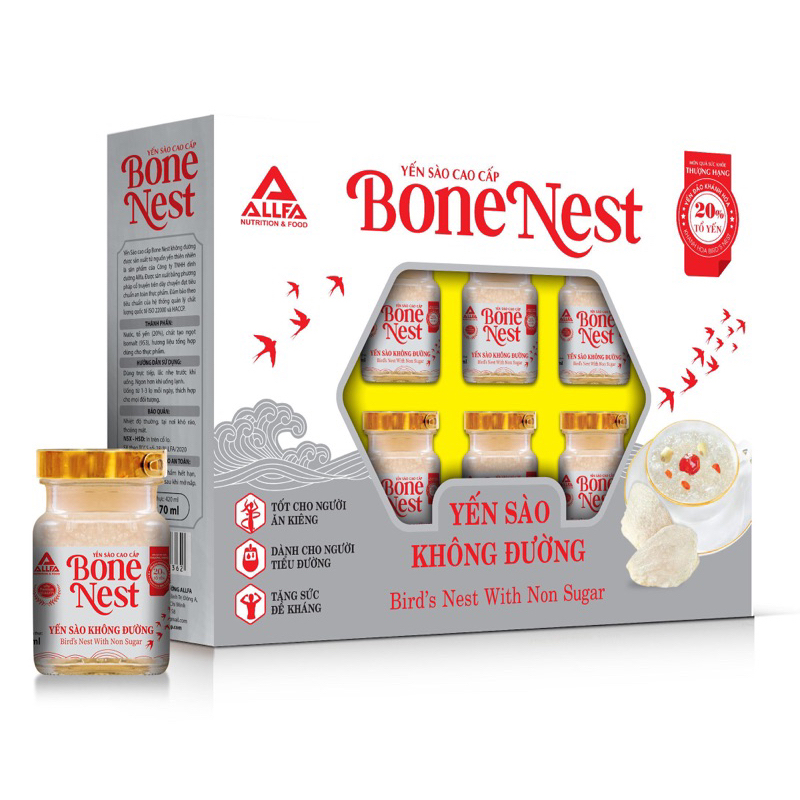 Yến sào cao cấp Bone Nest không đường lọ 70ml