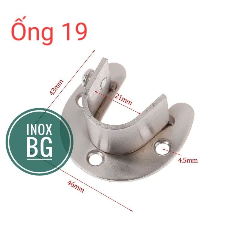 Giá đỡ thanh treo rèm, treo quần áo bằng Inox